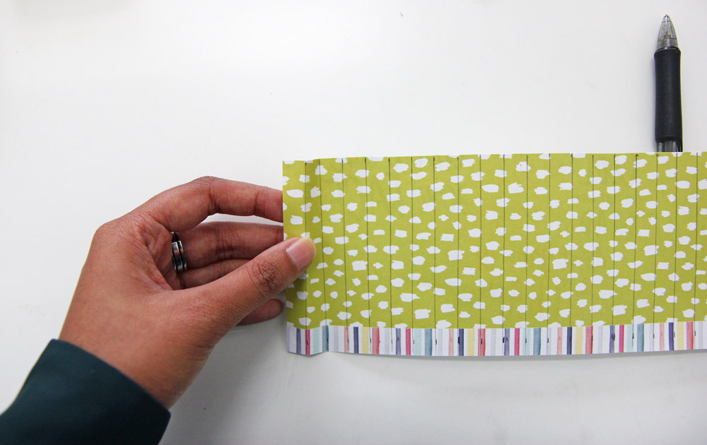 Fold of cut scrapbook paper